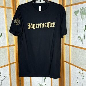 NWOT Black THREADFAST JAGERMEISTER T-SHIRT LOGO SHORT SLEEVE UNISEX SZ Large